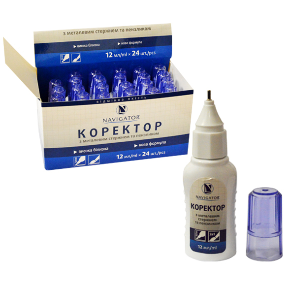 Коректор 2в1 12мл NV-71710 (24/576) (NAVIGATOR)